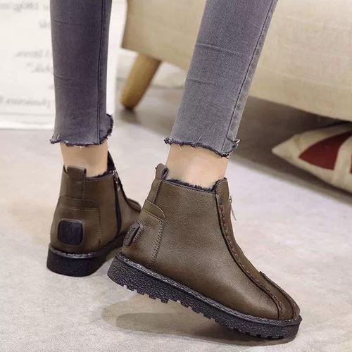 冬季短靴女平底靴子价格-图2