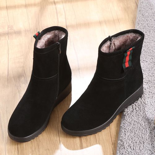 冬季短靴女平底靴子价格-图1