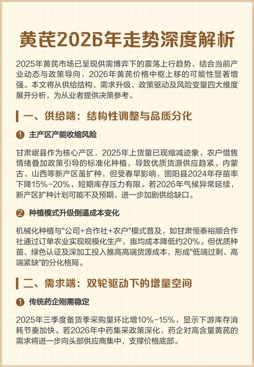 2025年黄芪价格会涨还是跌?-图2 2025年黄芪价格会涨还是跌?-图2