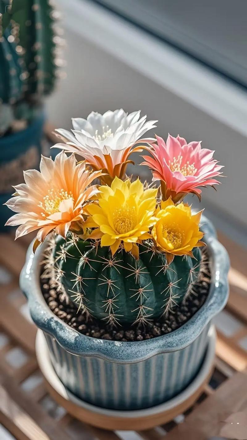 不同品种仙人球 开花-图1