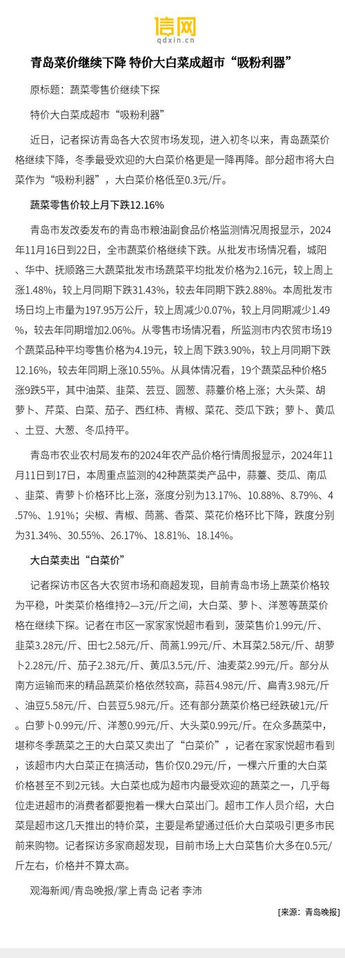 青岛白菜价格最新走势如何？-图3